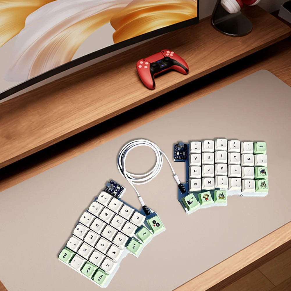 Split Keyboard Wired Ergonomics Keyboard Hot Swap Programmable Keyboard Left Right Hand Keyboard Customized PC Gamer Accessories