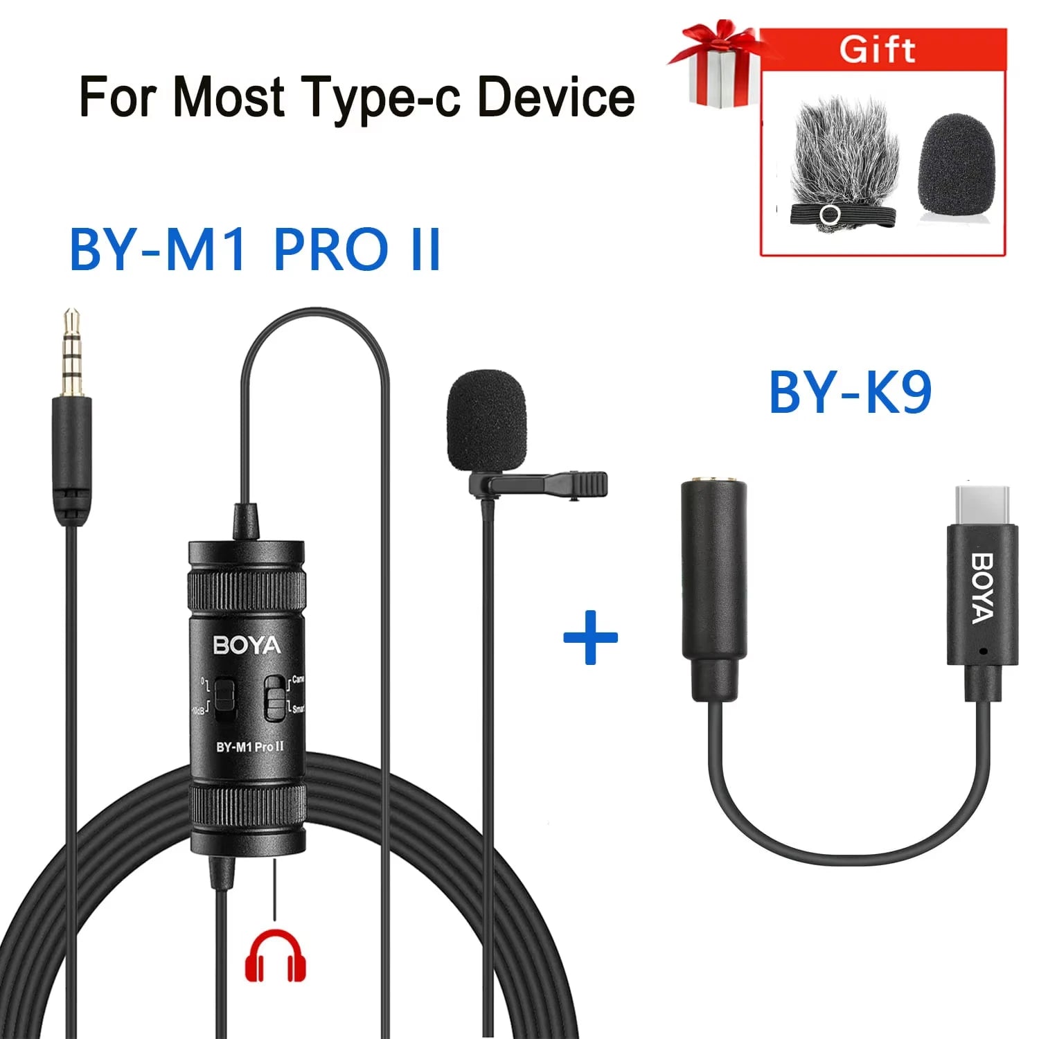BOYA BY-M1 Condenser Lavalier Lapel Clip-on Microphone 3.5mm TRRS 6M Mic For PC iphone DSLR Camera YouTube Recording Streaming - WinSupport Tech