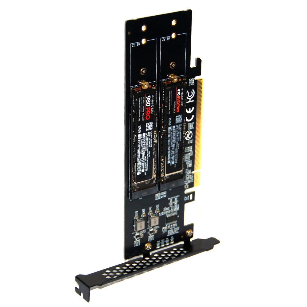 PCle4.0 X16 to 4xNVME M.2 Expansion Card M.2 SSD GEN4 PCIe4.0 PC Motherboard X1 X4 X8 X16 Expansion Card For 2230 2242 2260 2280