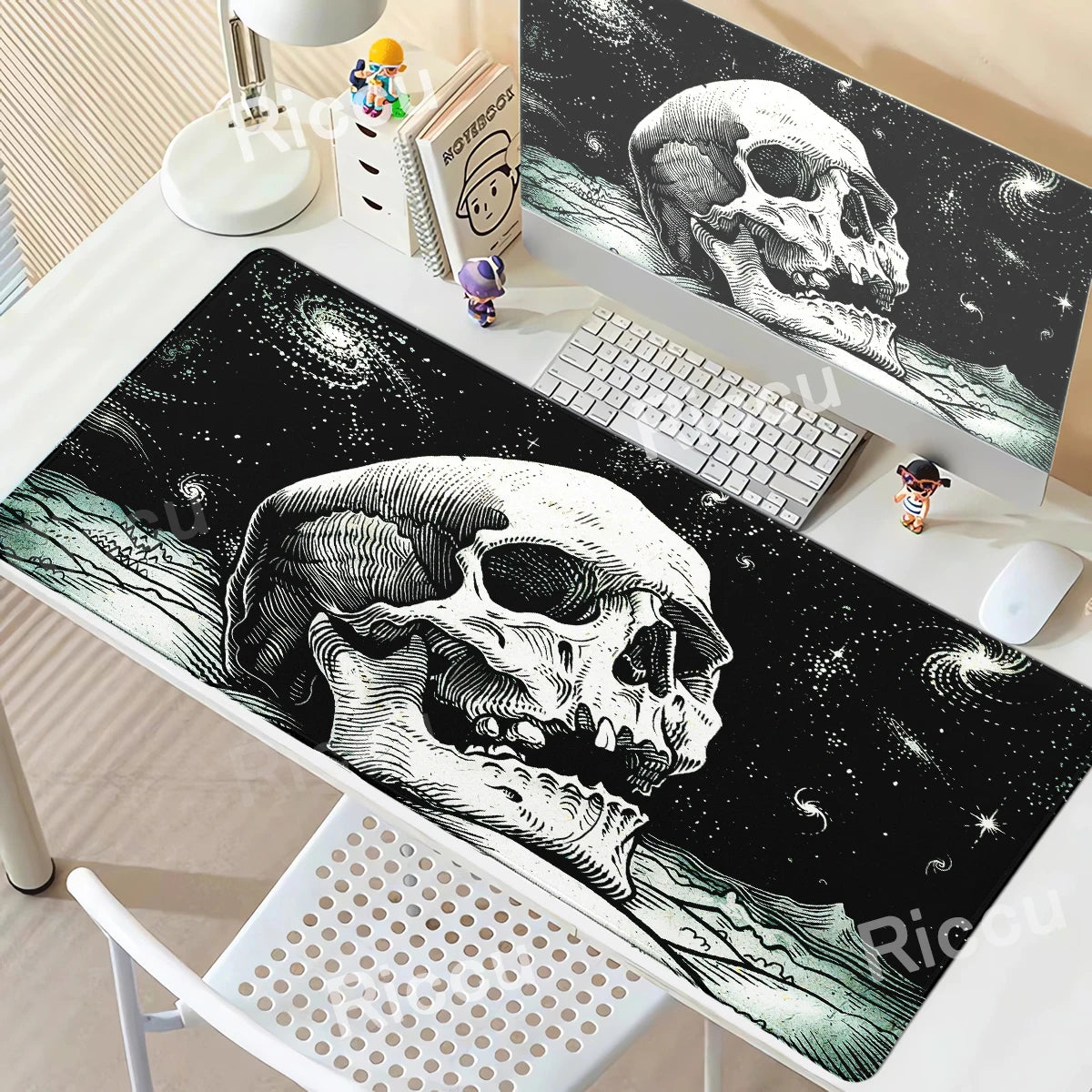 Black White Skull Gaming Mouse Pad Large Mousepad XXL Table Mat Anti-slip Keyboard Accessories Office Laptop Desk Mats Gamer Rug