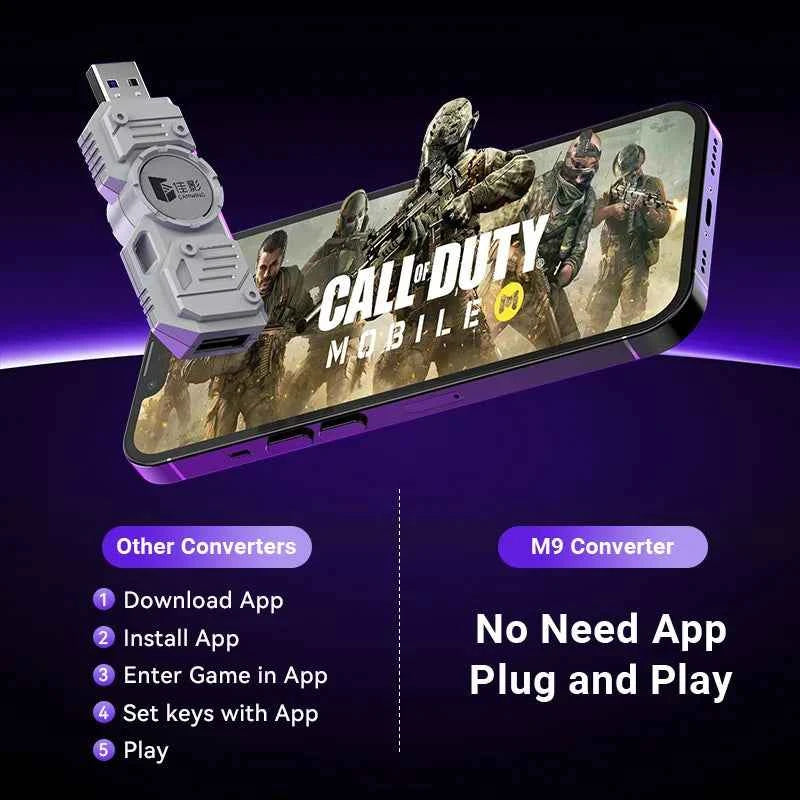 Mobile Games Converter Kit Mobilador Gamer Kit Keyboard Mouse Combo Gaming Keyboard Bluetooth Adapter Controller Android iOS M9