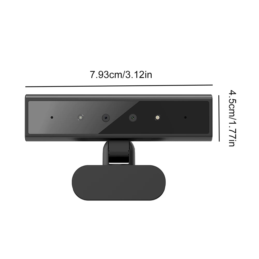 Facial Recognition Webcam for Windows Hello with Base Identification Login Web Camera 5MP 2K for Laptop Desktop Computer