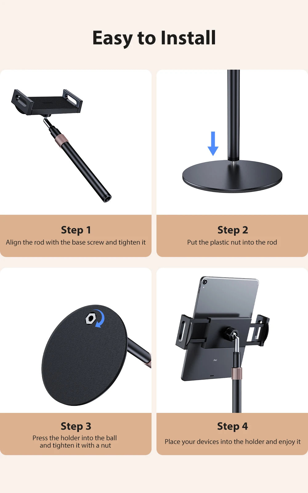 UPERFECT Portable Monitor Holder For 4.7-17.3 Inch Screen Vesa Phone Adjustable Laptop Gaming Bracket Expandable Desktop Stand