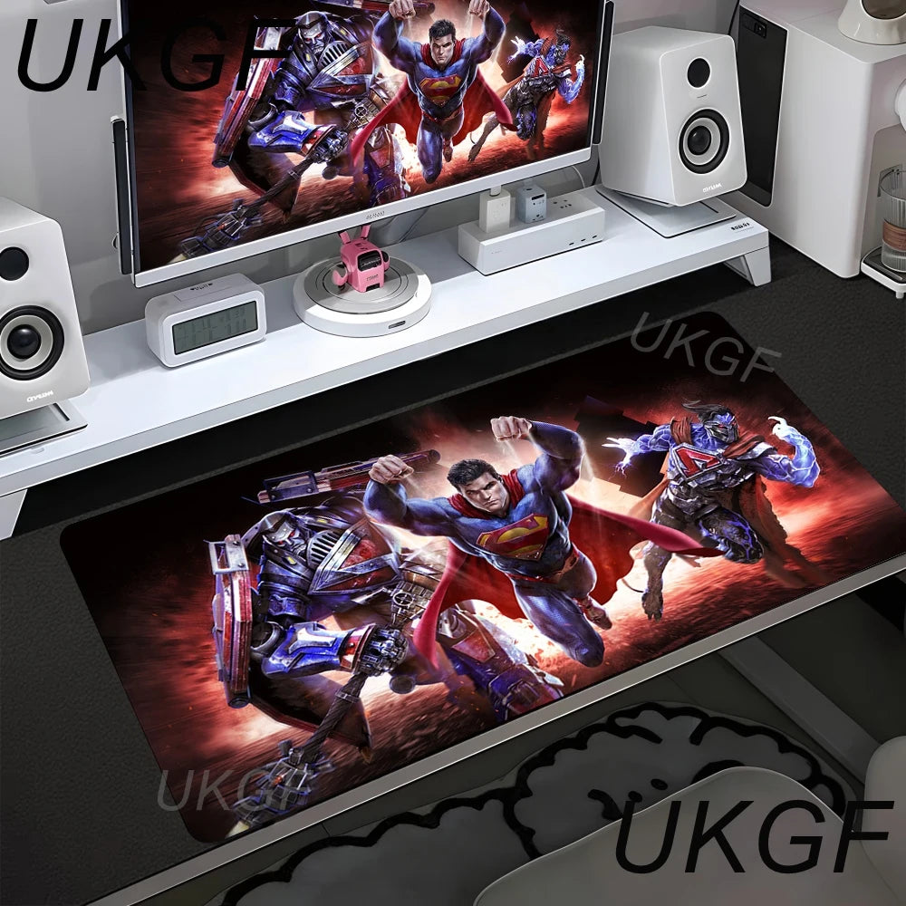 Anime S-Superman Mouse Pad Office PC Speed Gamer Keyboard Mousepad Laptop Gaming Accessories XXL Desk Mat 900x400 Carpet