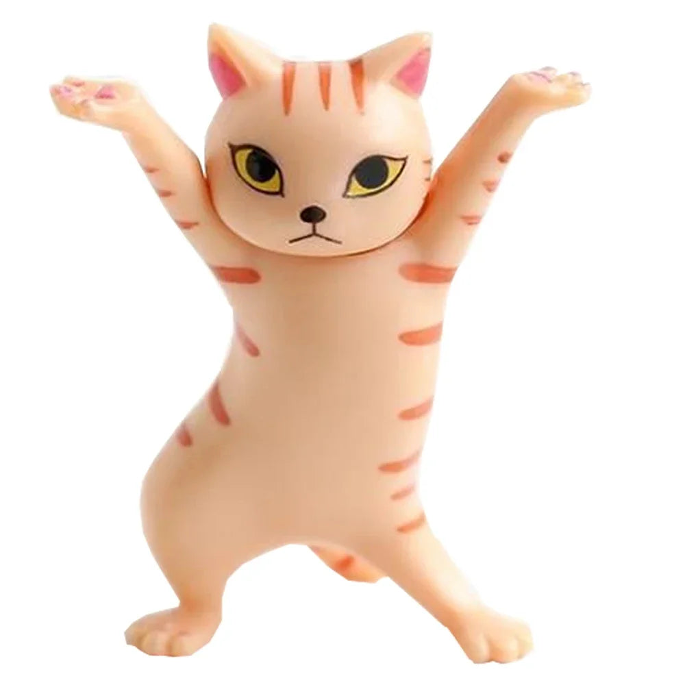 1/5Pc Funny Cats Pen Holder Kawaii Cat Doll Ornaments Plastic Craft Earphone Support Room Office Desk Home Decory Gift Accessory