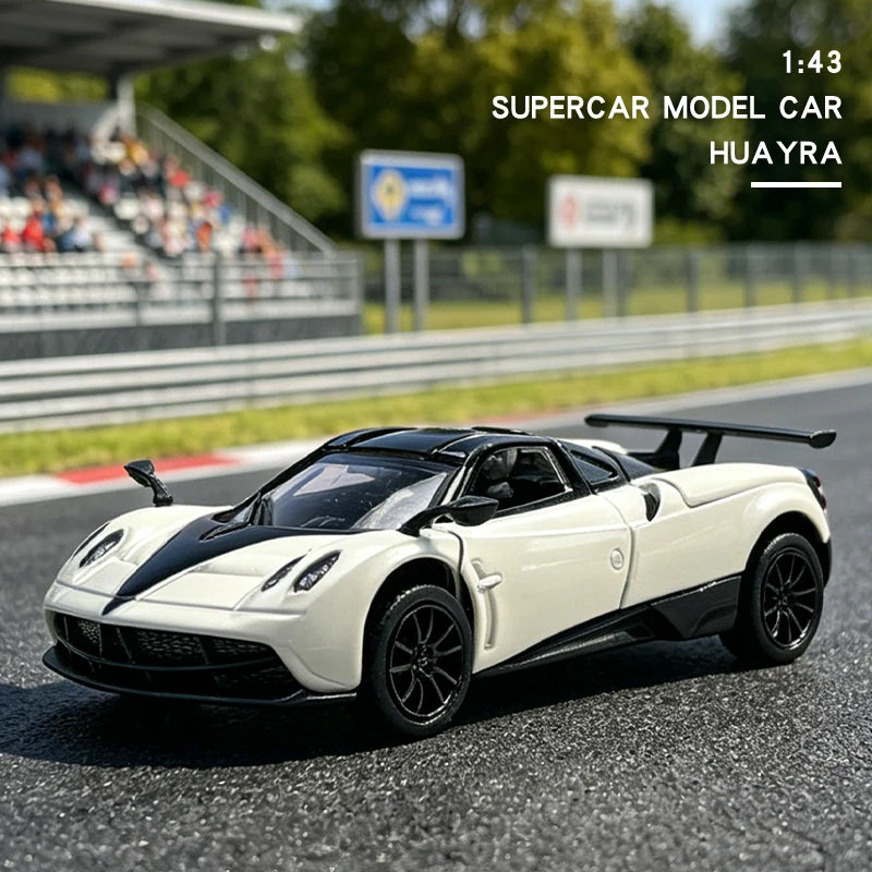 1:43 Alloy 3 Doors Open HUAYRA Die Cast Model Race Car Toy with Pullback Action Model Car for Collection and Ornament  Gift