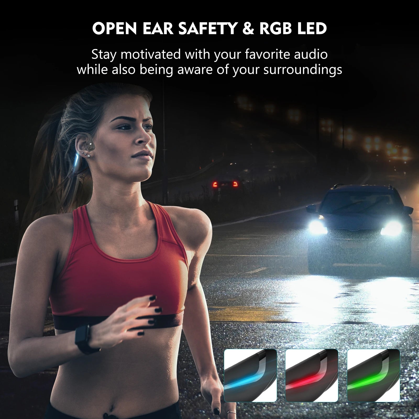 PARAMITA Bone Conduction Wireless Bluetooth Headset BT5.4 Dual Battery Super Long Battery Life Waterproof Sports Running Cycling