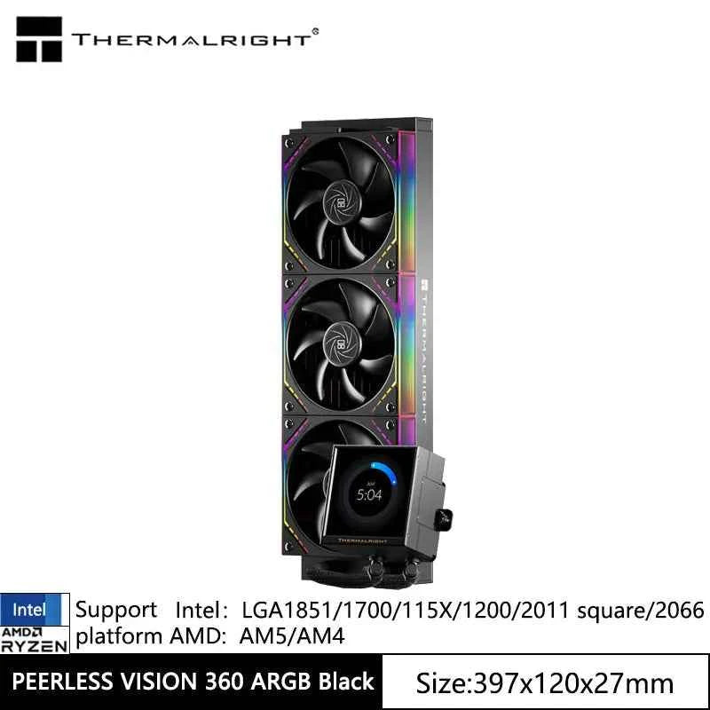 Thermalright PEERLESS VISION 360 ARGB All-in-one water cold radiator,3.95-inch full screen/Wireless splicing fan/support LGA1851