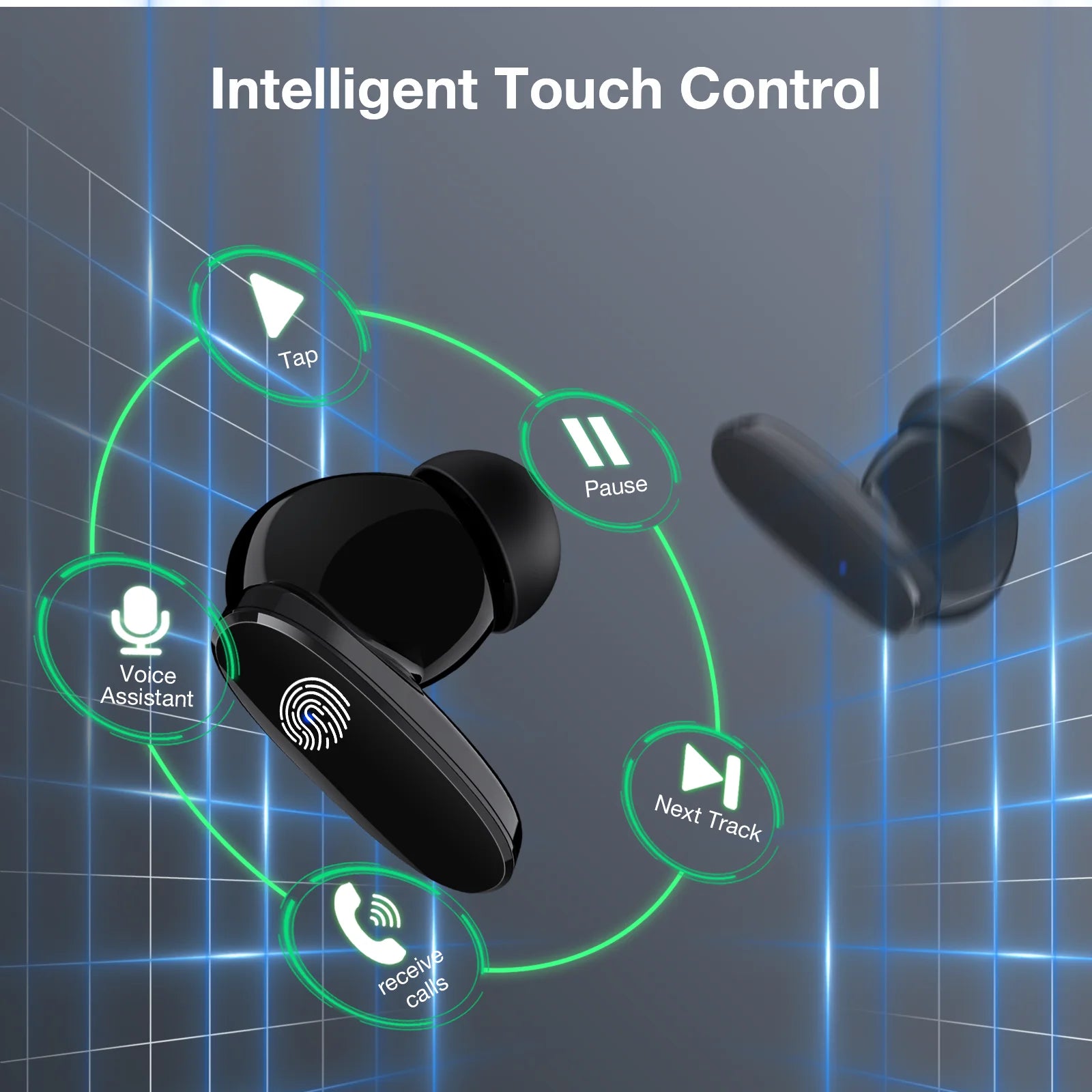 1HORA Wireless Earbuds AUT205 Long battery life Bluetooth 5.3 Earphone Type-C Charging Compatible with IOS/Android