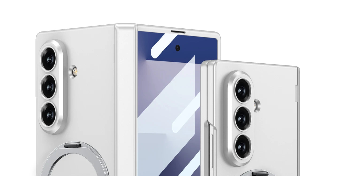 Magsafe Rotating Bracket Case For Samsung Galaxy Z Fold 7 Skin-feel Matte With Glass Film ZFold7 Magnetic Hinge Protective Cover