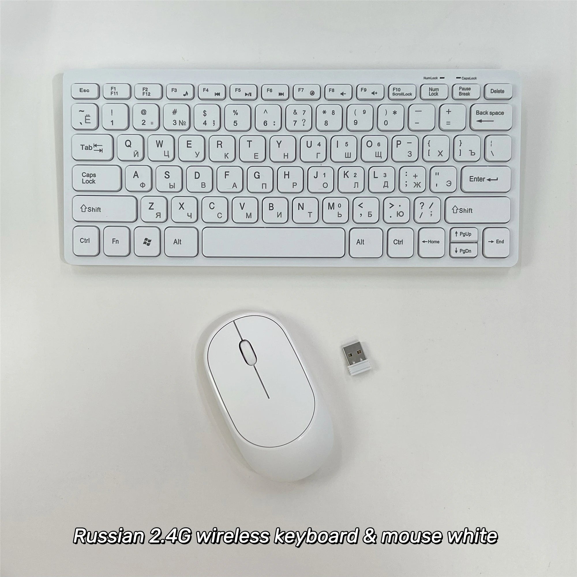 Russian 2.4G Wireless Keyboard and Mouse Protable Mini Keyboard Mouse Combo Set For Notebook Laptop Mac Desktop PC Computer