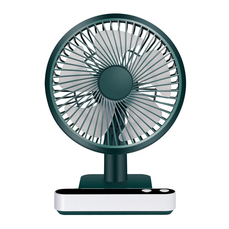 USB Rechargeable Oscillating Desk Fan 4 Speed Settings 5000mAh Mini Table Cooling Fan Adjustable Head Home Office Personal Fan