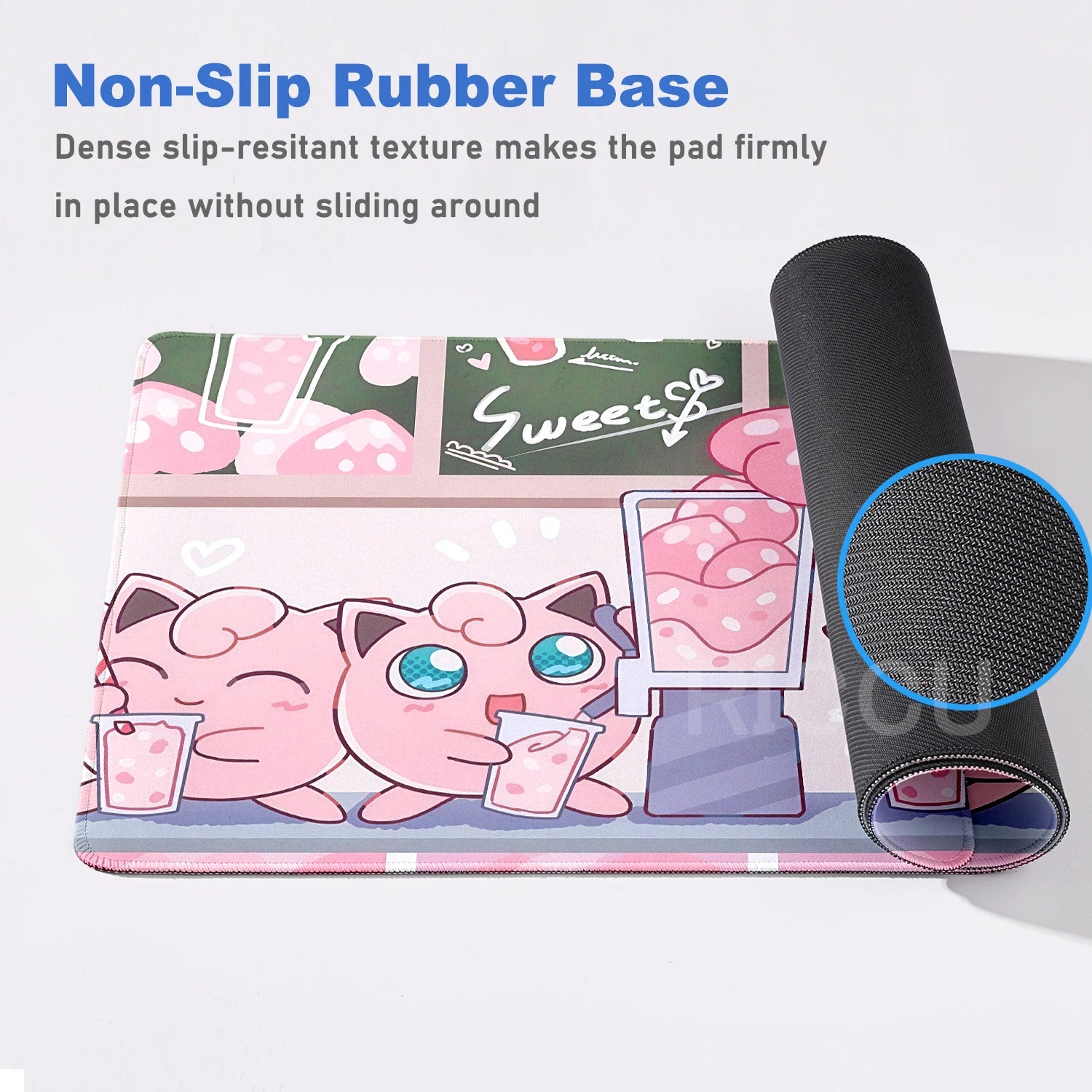 Kawaii Pink Keyboard Pad Clefairy Anime Gamer PC Cabinet Mouse Pad Ppokemon Jigglypuff Mousepad Laptop DeskMat E-Sports Mousemat