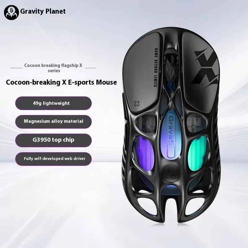 Gravastar X/X Pro Wireless Mouse Paw3950 8K Magnesium Alloy E-sports Tri-Mode Bluetooth RGB Gaming Mouse Lightweight Custom