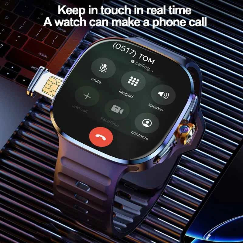 4G/5G Smartwatch 2.4 Inch HD AMOLED Screen 190° Rotary Camera GPS WiFi Android 10.0 Smart Watch with Heart Rate & Sleep Tracker