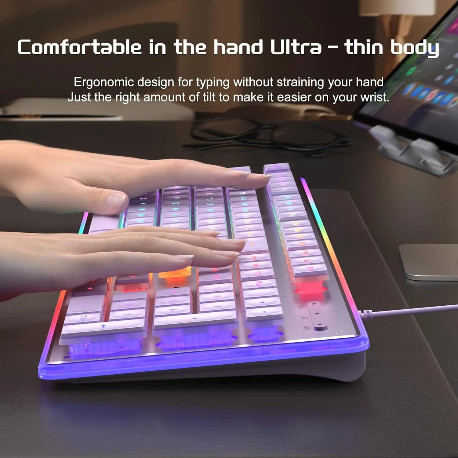 MageGee Gaming Keyboard and Mouse 104 Keys RGB 6 Speed Mouse Combo Pudding Keycaps Silent Computer Keyboard PC Laptop Mac Office