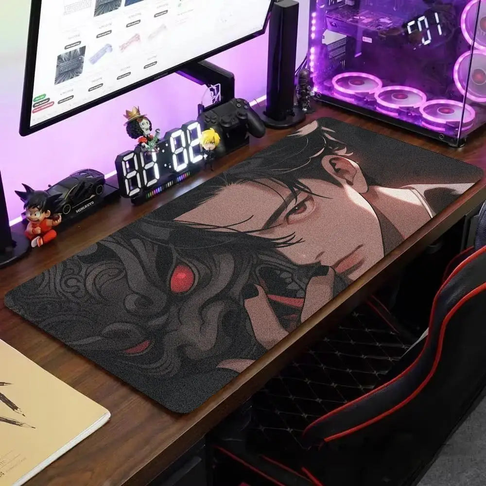 Mask anime girl Mouse Pad Large Computer Office Game Table Mats XXL Rubber Anti-slip Gaming Keyboard Mousepads Long Desk Pads