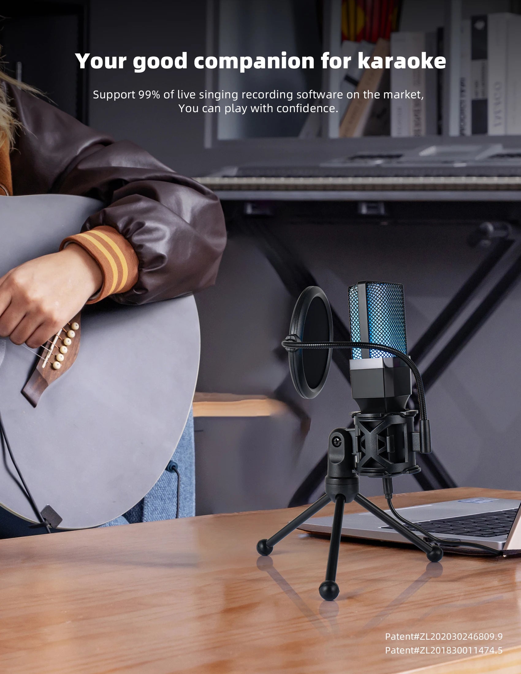 Professional USB Condenser Microphone Kit – Gaming & Podcast Mic for PC/Laptop, Wired Studio Recording Mic for Streaming, Karaoke & Voice Overs.