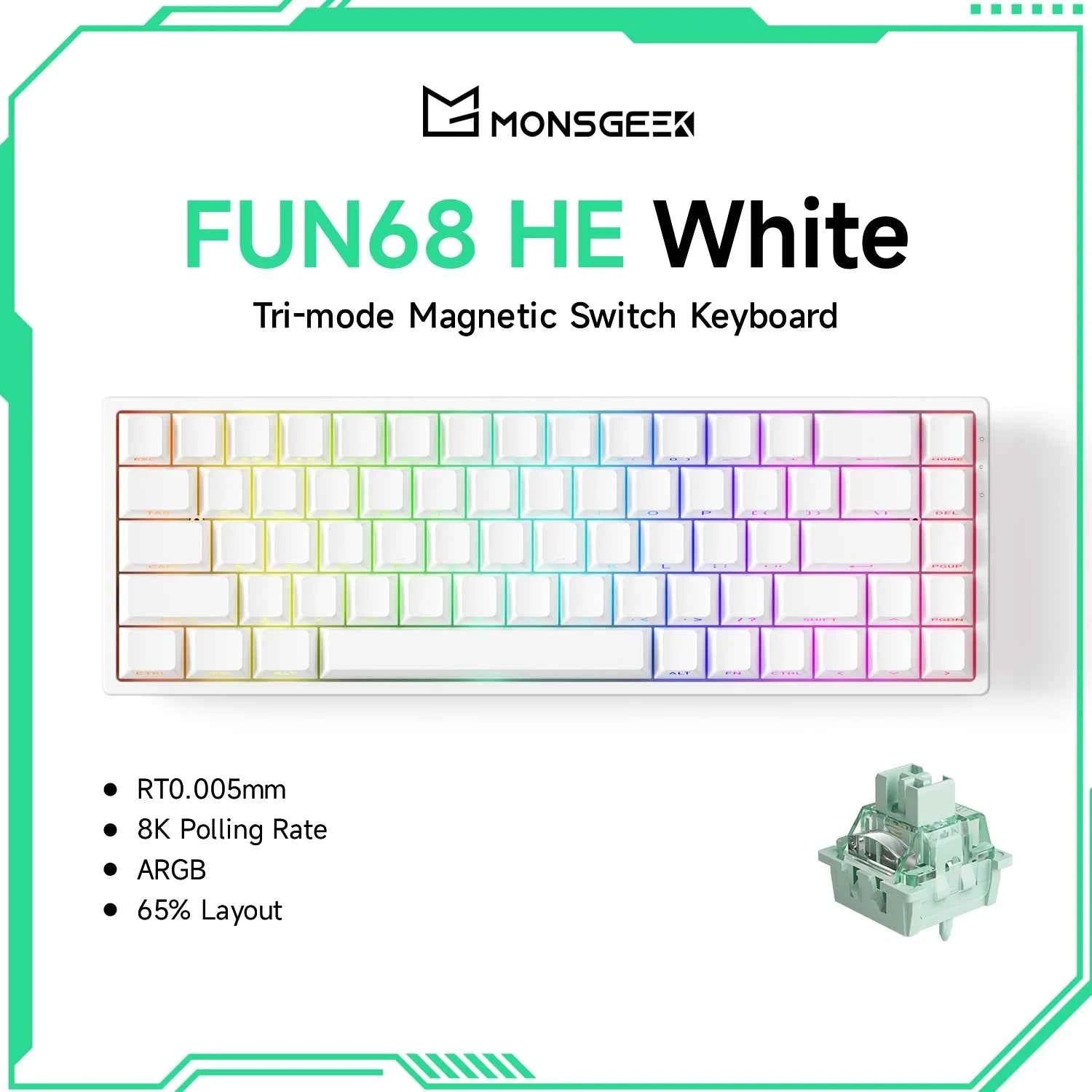 Akko MonsGeek FUN68 FUN60 PRO&MAX HE Magnetic Keyboard 60% 65% Gaming Keyboards Rapid Trigger 8K Custom Keyboard Gaming Esports