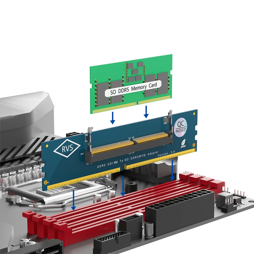 Laptop SO DDR5 RAM To Desktop DDR5 U-DIMM Adapter  Memory Card Converter  Laptop To Desktop SO-DIMM To PC DIMM Card
