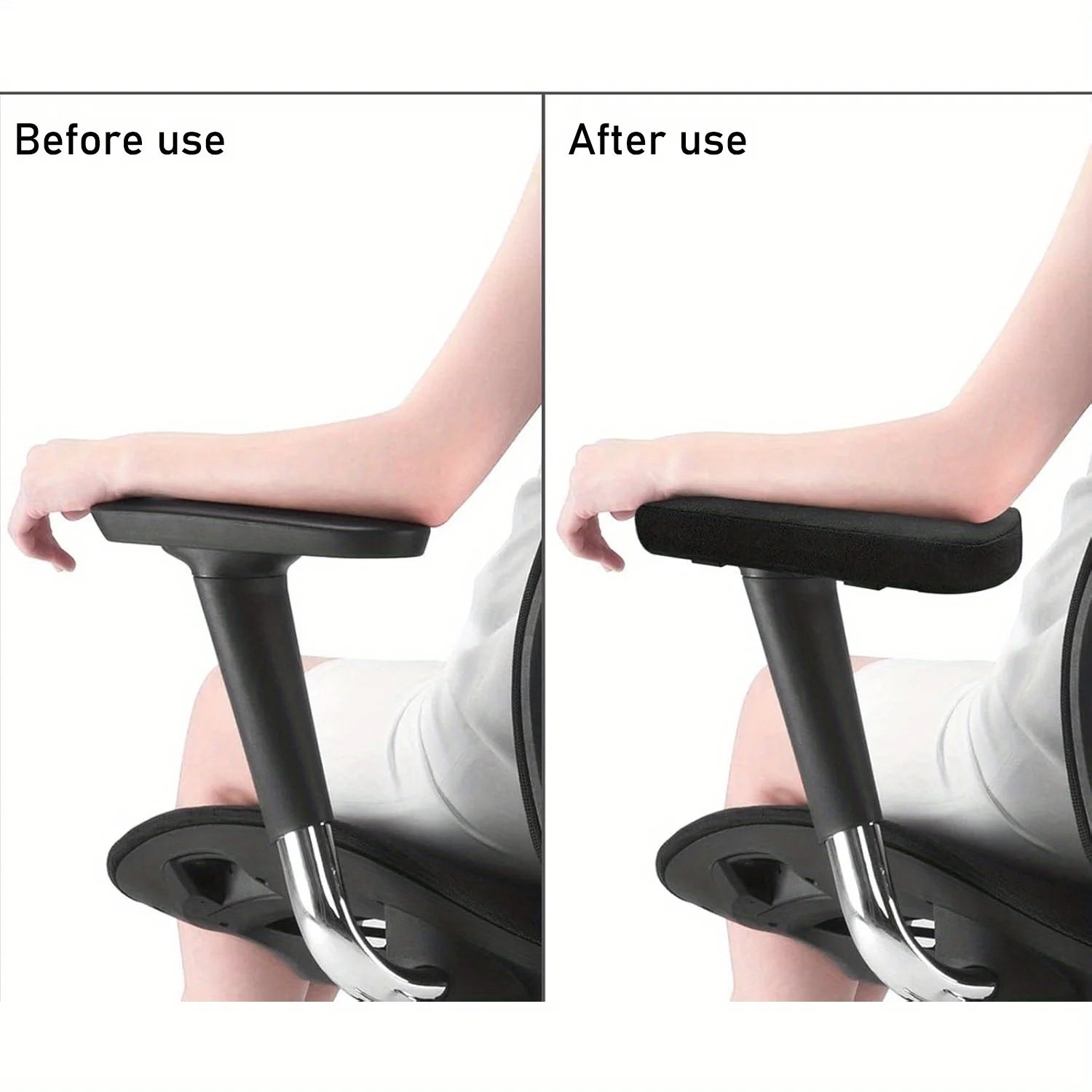 Memory Foam Armrest Pads for Office Chair Elbow Support Cushion for Arm Pressure Relief, Universal Fit Covers for Desk Chairs
