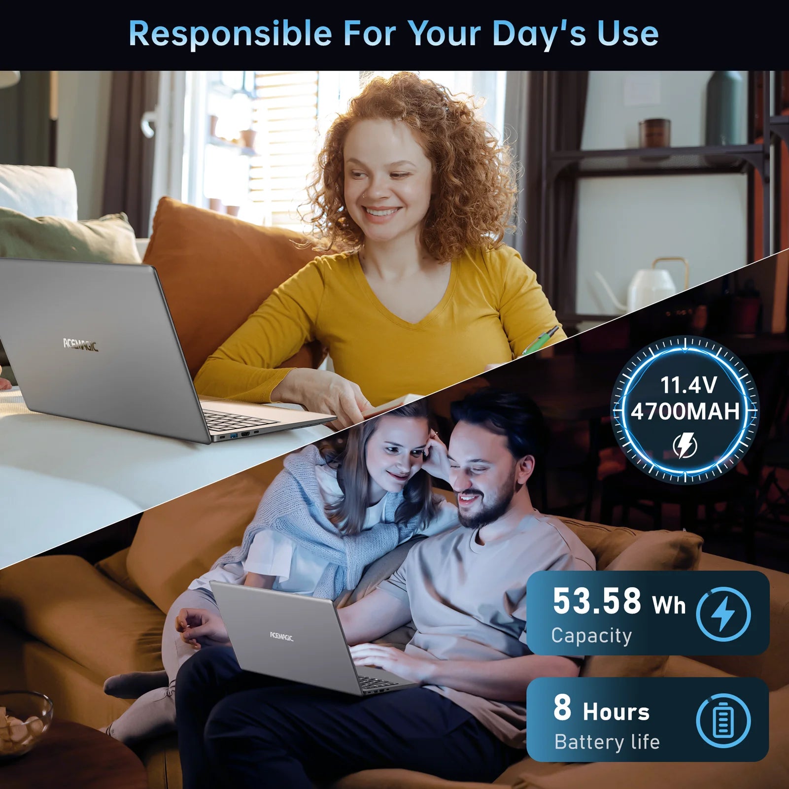 ACEMAGIC Gaming Notebook AMD Ryzen 7 5700U, Backlit Laptop Keyboard, RAM 16GB, NVME SSD 512GB, 16.1