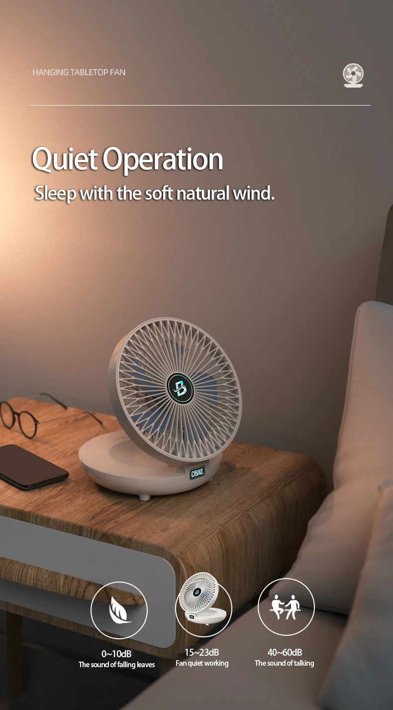 2024 Best Sellers 2IN1 Folding Desktop Fan Portable Air Conditioner Wall Mounted Fan Rechargeable With 3 Gears for Home Office