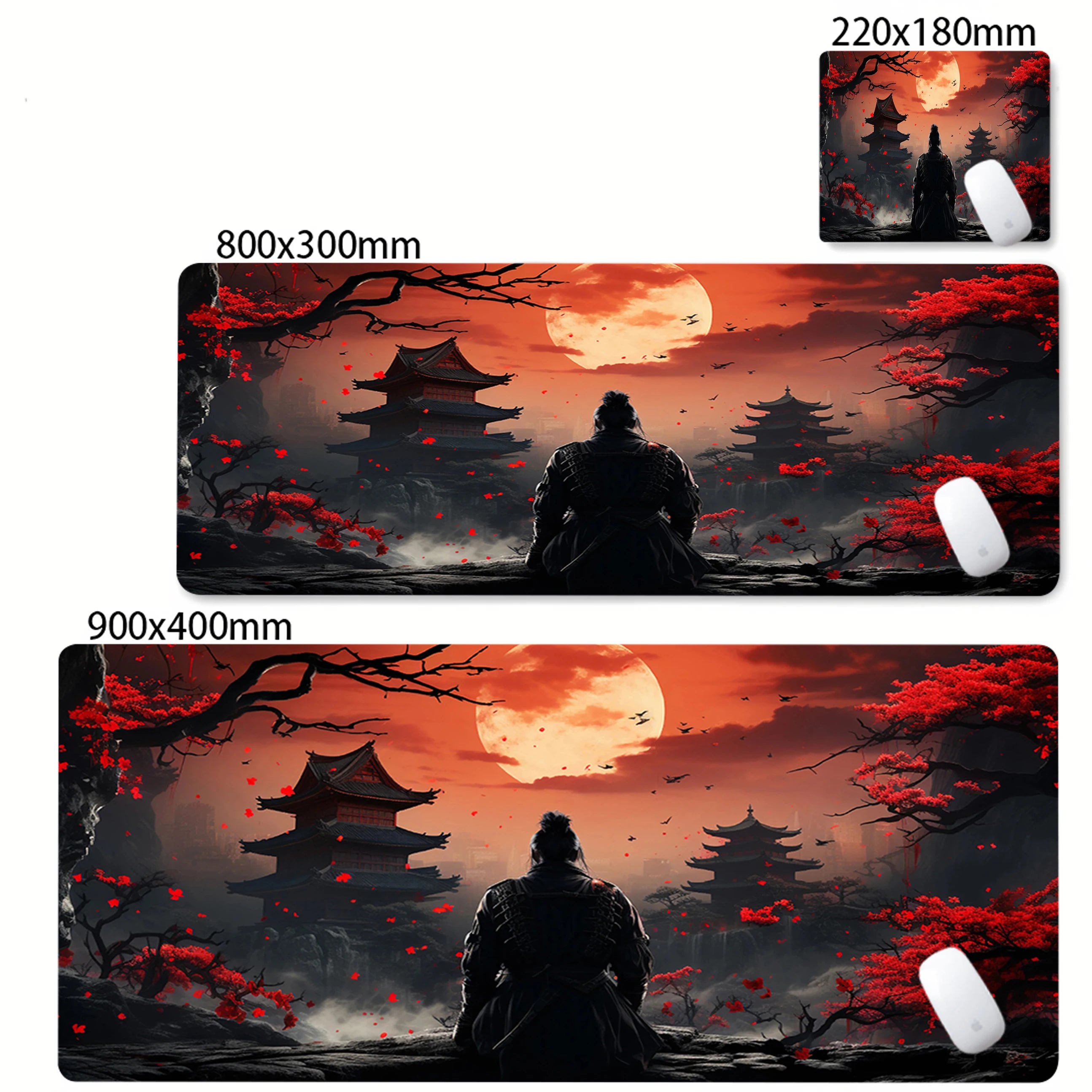 Mouse Pad Black Japanese Samurai Sword Desk Mats Large Office Computer Mousepad Pc Accessories Rubber Keyboard Deskmat 90x40cm