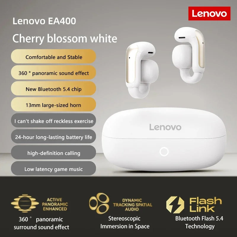 Lenovo EA400 OWS Wireless Bluetooth Earphones Noise Reduction Gaming Headphones HlFl Sound Quality Ear Clip for Xiaomi Phone