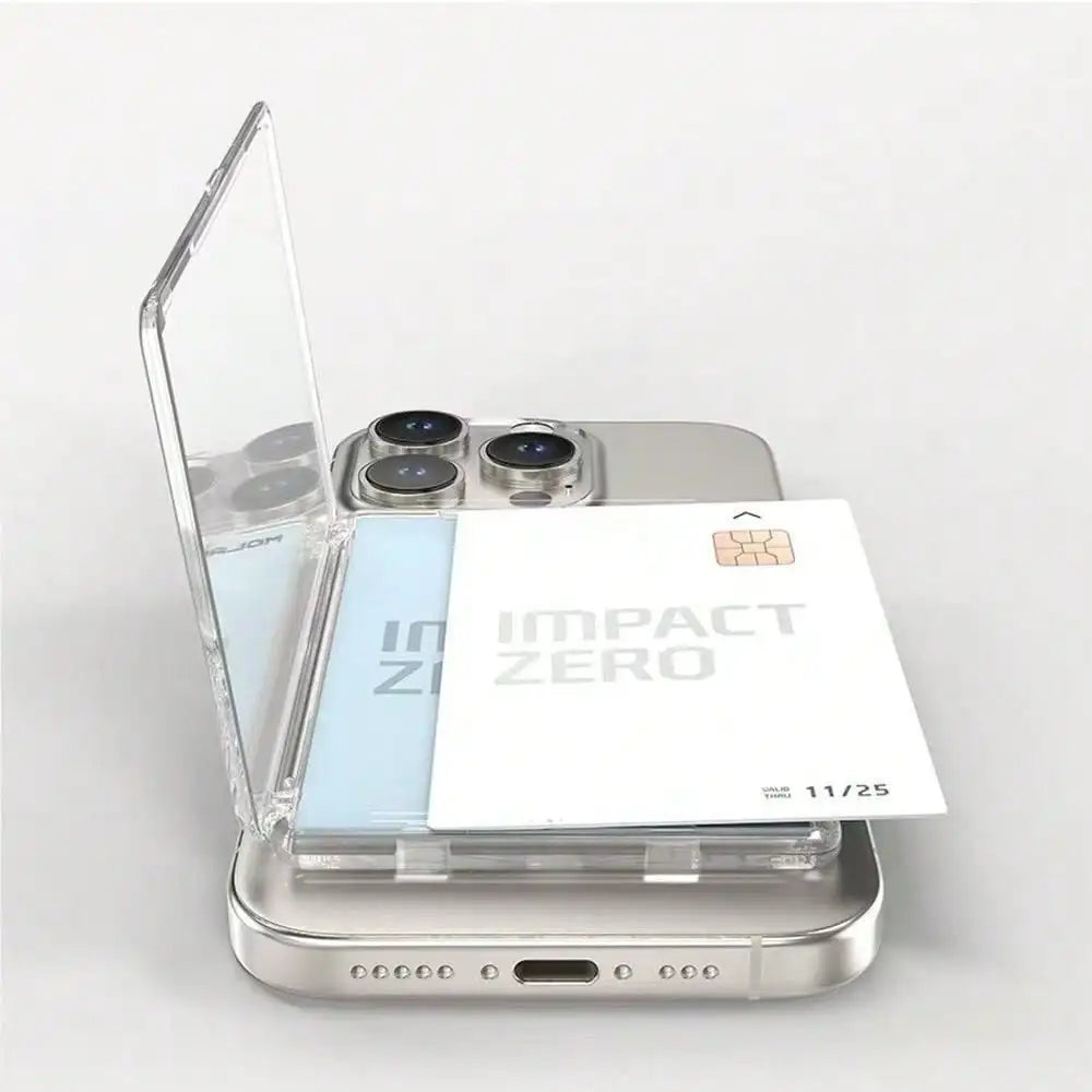 Left & Right Magnetic Flip Card Holder for iPhone17 Pro Max 16 15 14 13, MagSafe Clear Card Wallet