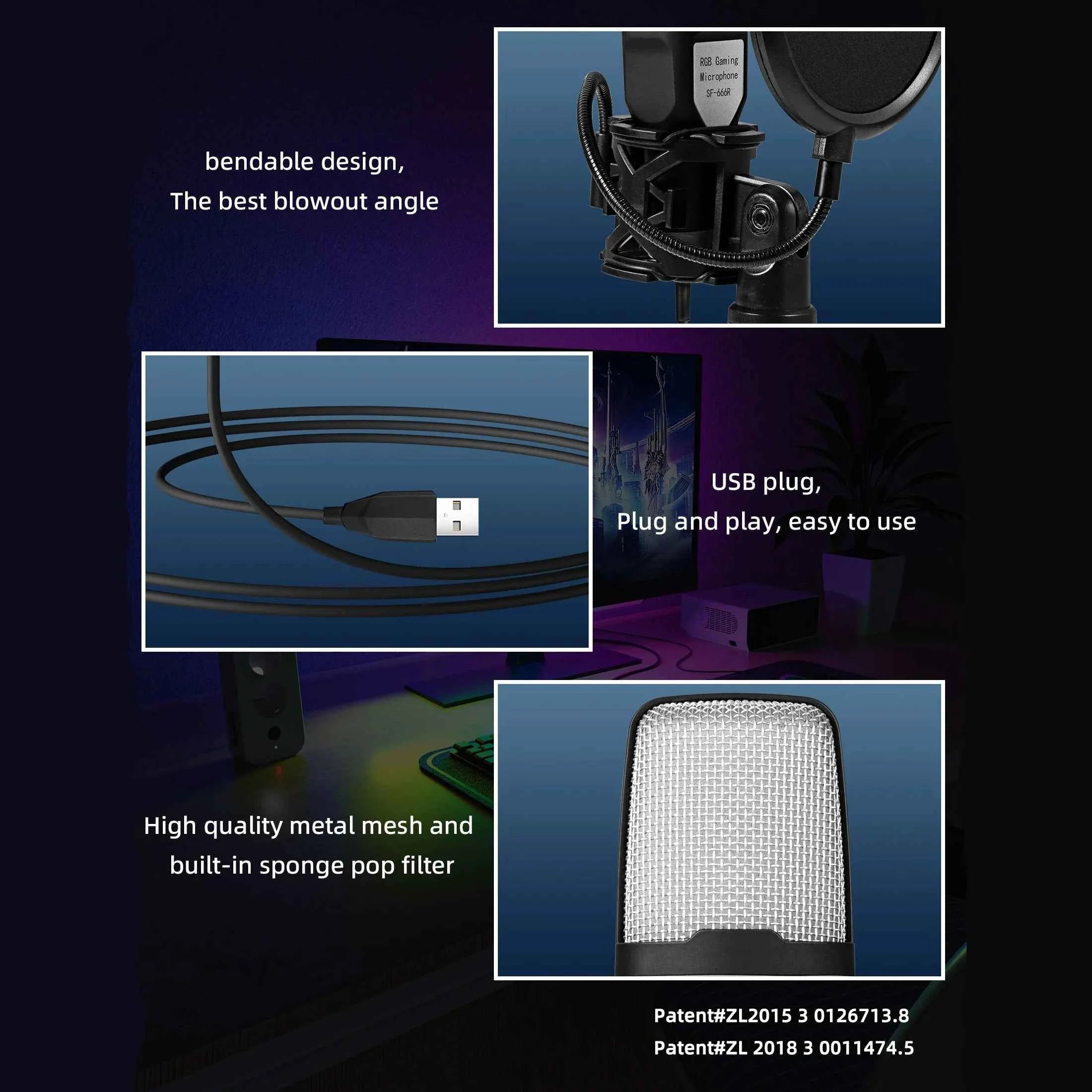 Professional USB Condenser Microphone Kit – Gaming & Podcast Mic for PC/Laptop, Wired Studio Recording Mic for Streaming, Karaoke & Voice Overs.
