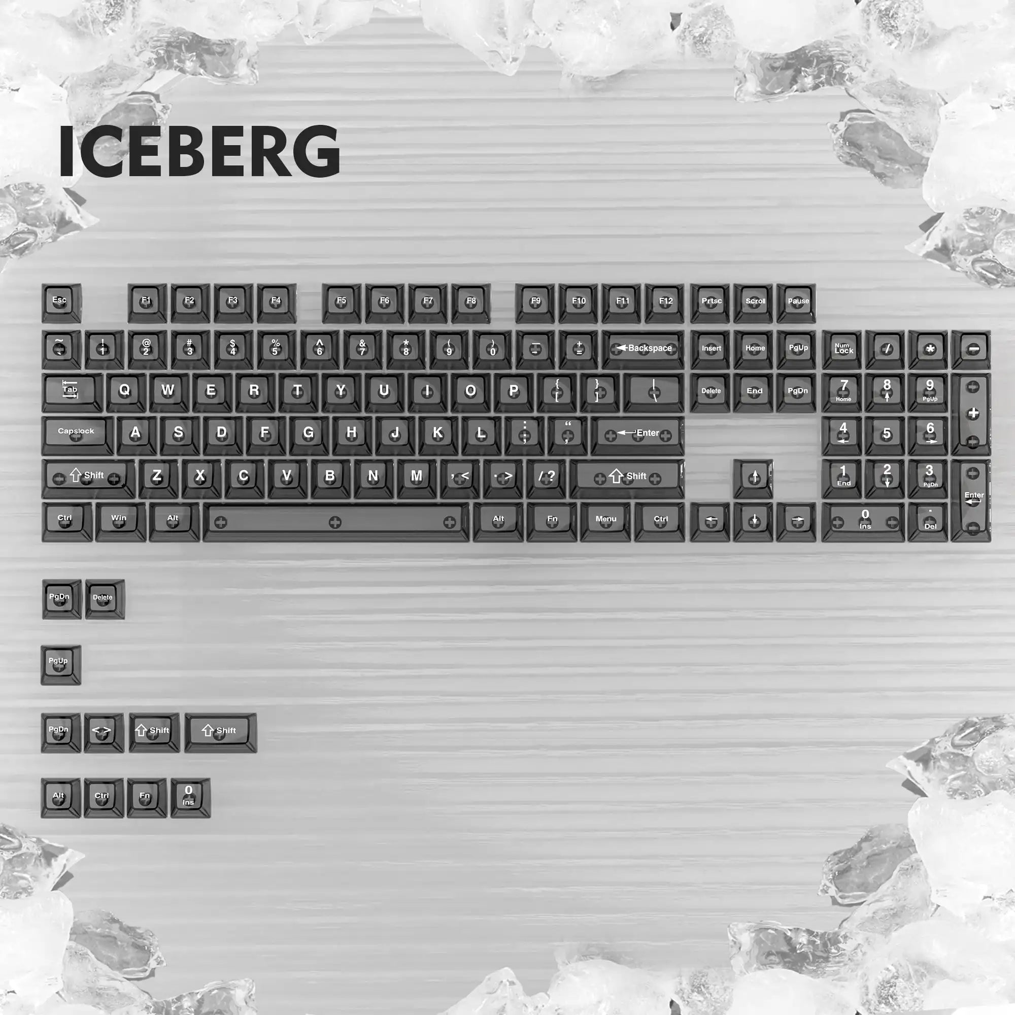 Womier 115 Keys Clear Keys Red Transparent Keycaps MDA Profile Crystal Ceramic Custom Keycaps Set