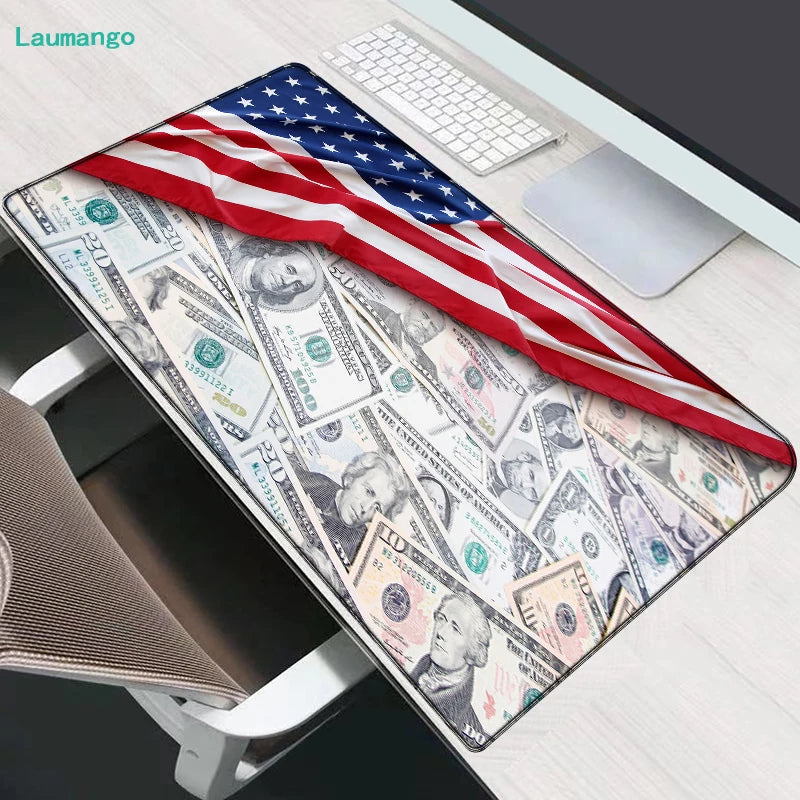 Gaming Laptop Dollar Printing Desk Mat Wrist Pad Mouse Pc Accessories Table Pads Deskmat Gamer Cabinet Keyboard Keycaps Mausepad
