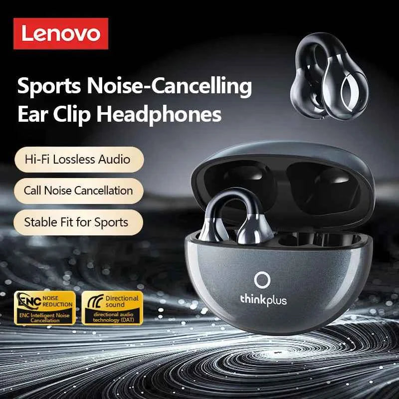 Lenovo LP25 PRO Bluetooth 5.4 Headphones Ear Clip Sport Wireless Headset Long Battery Life Noise Reduction Earphones HD Mic Call