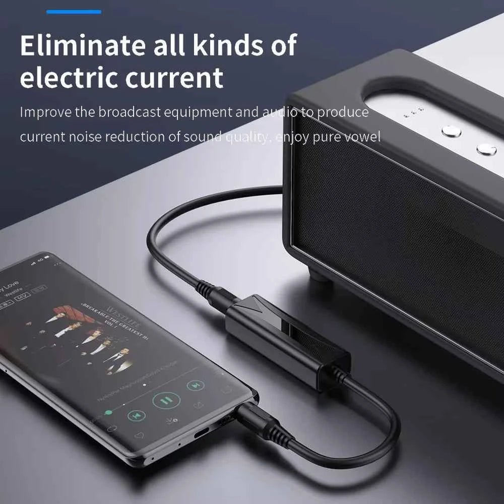 3.5mm AUX Audio Anti-interference Ground Loop Noise Filter Lsolator Eliminate Cancelling For Home Stereo Car Audio System