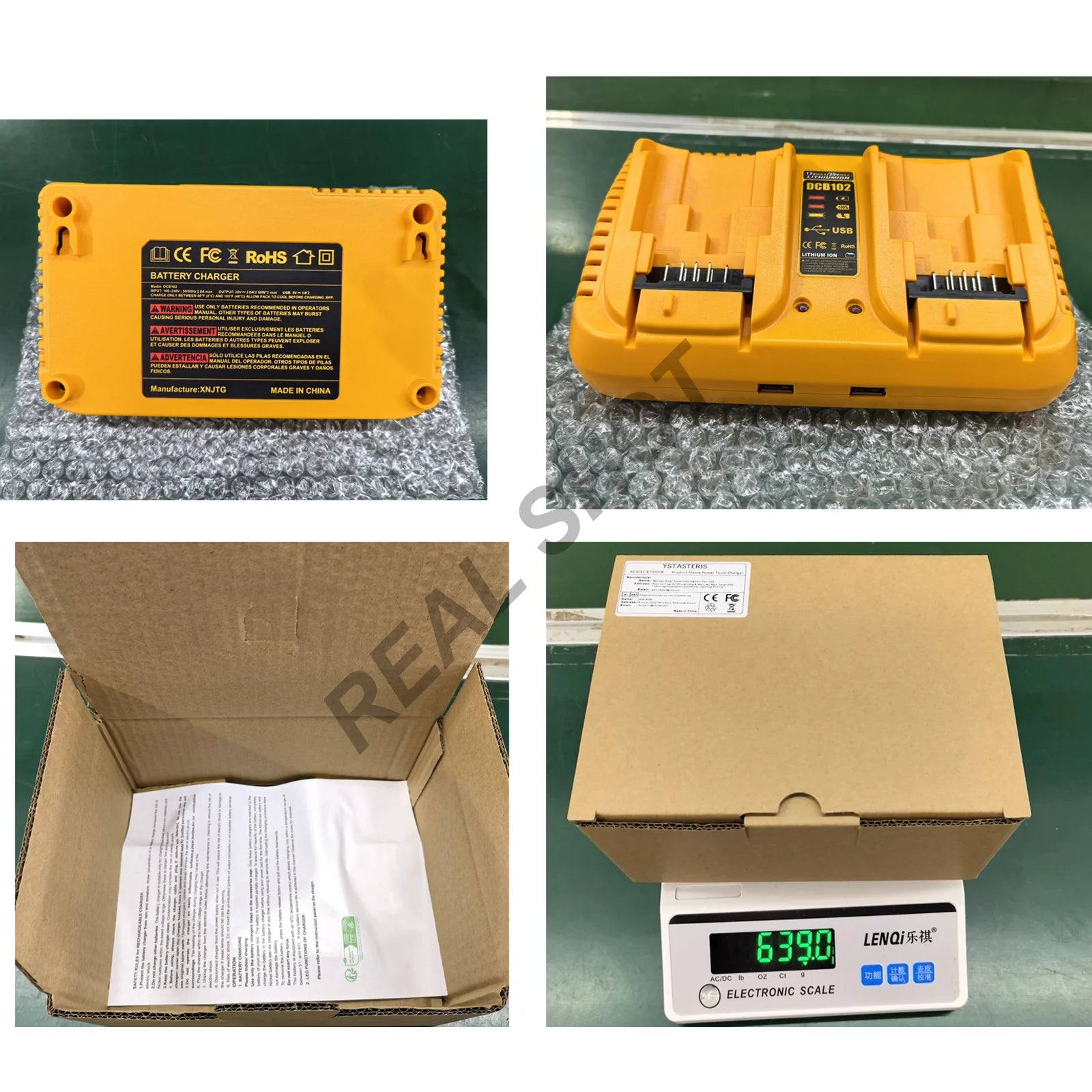 DCB102 Dual Port 3A Rapid Charger For Dewalt 12V 20V Li-ion Battery USB Charger with LED DCB205 DCB115 DCB107 DCB112