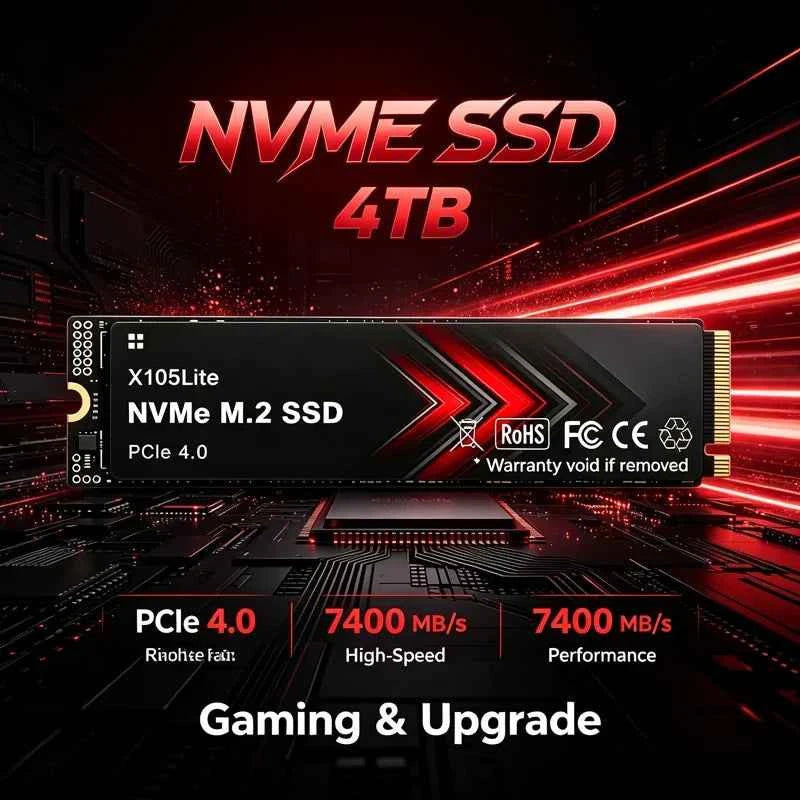 S303 M.2 2280 PCIe4.0 X4 NVMe SSD,7400MB/s TLC 3D NAND,500GB/1TB/2TB/4TB Gaming SSD for PS5, Laptop & Desktop PC Upgrade