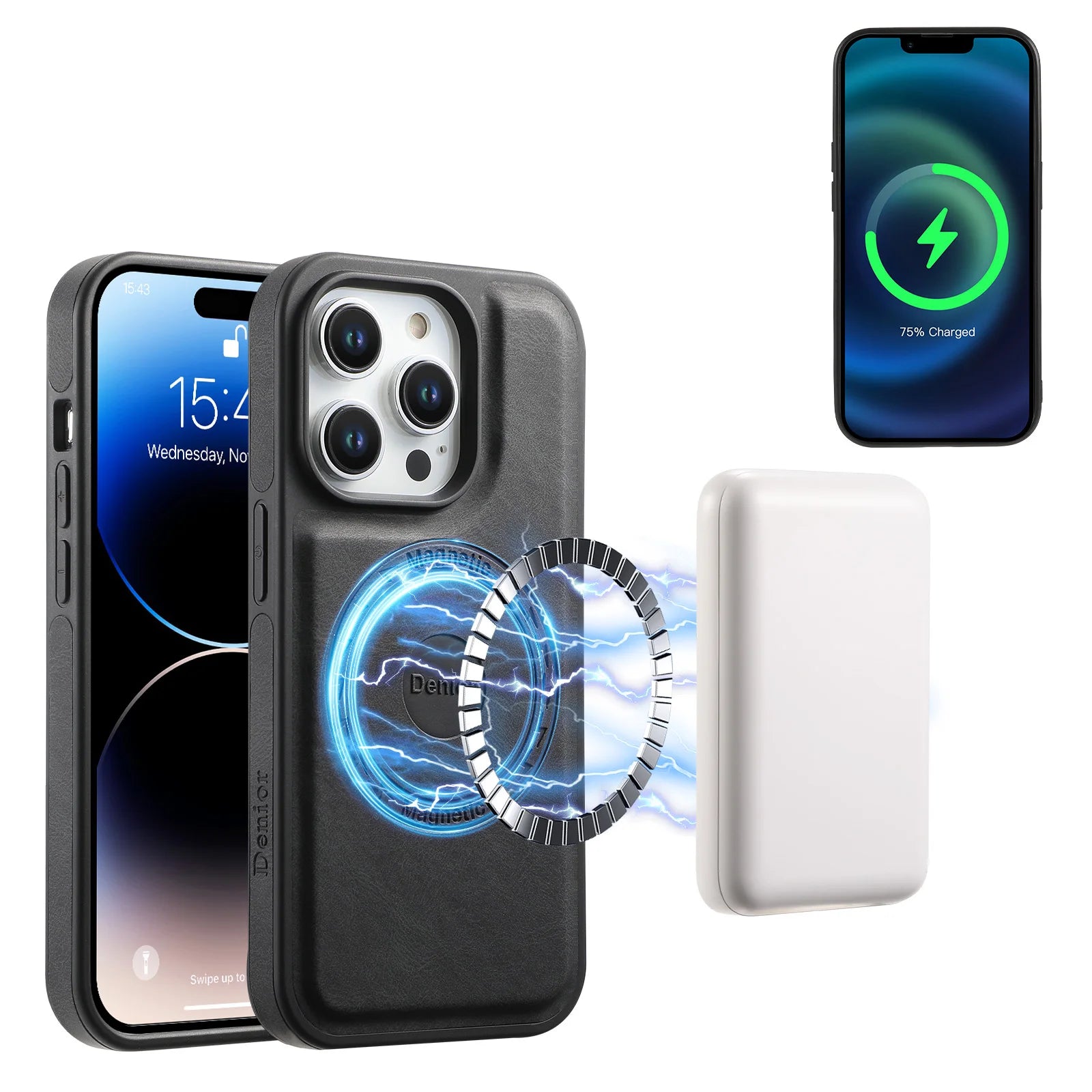 Magnetic Case for iPhone 16 15 14 13 12 Pro Max Plus Vintage Leather Cover for Magsafe Anti-konck Soft Shell iP16 Phone ./\';p