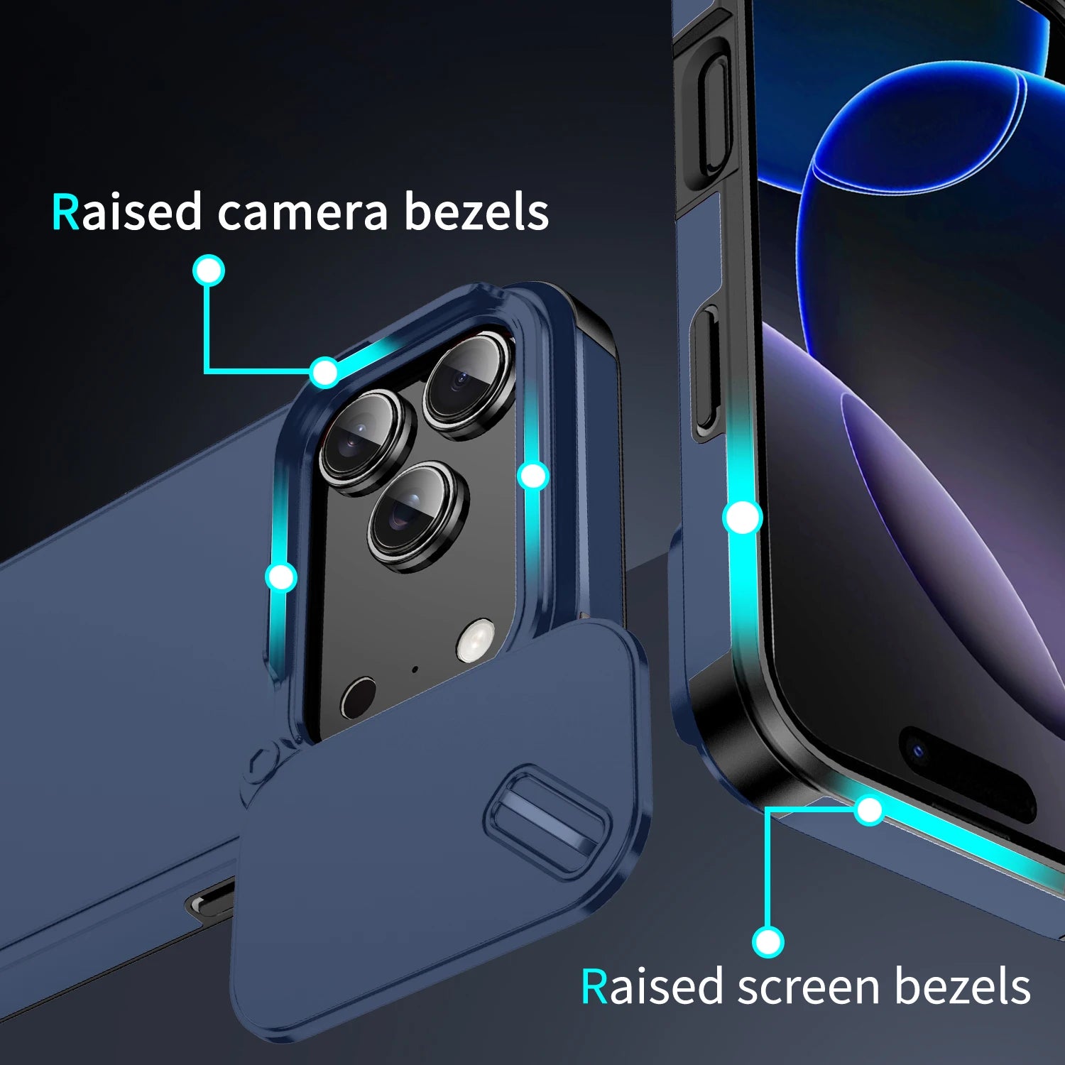 Shockproof Case For iPhone 15 14 13 12 11 16 17 Pro Max 15 Plus 16E Cover Slide Camera Protective Cases For iPhone 17 Air 17Pro