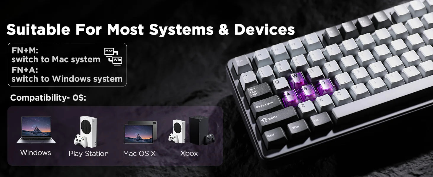 YUNZII RT75 Rapid Trigger Gaming Keyboard, Hyper Fast Magnetic Switch USB Mechanical Keyboards for Gamers, RGB 75% Keyboard