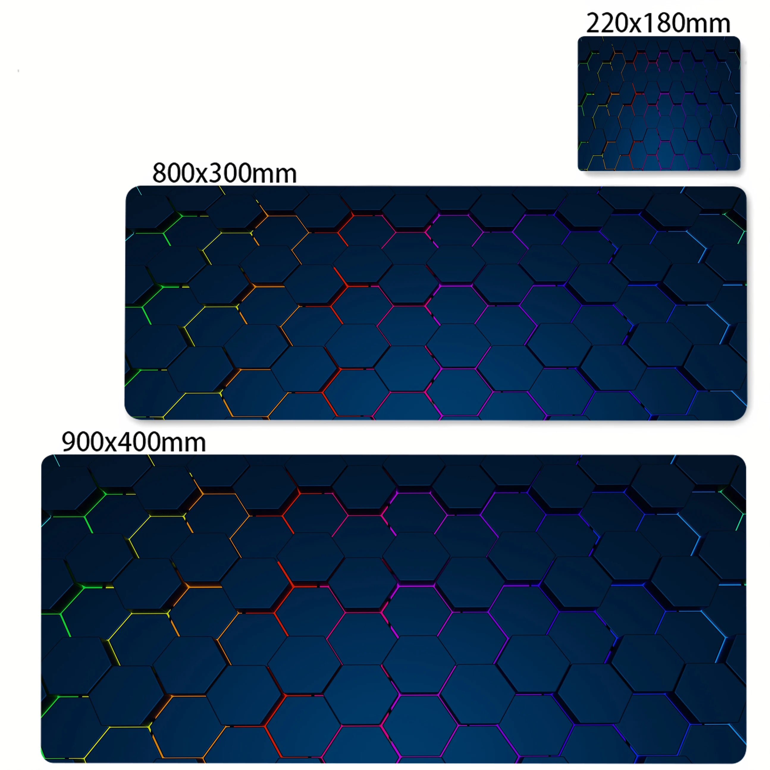 Colorful Hexagon Mouse Pad Large Computer Office Game Table Mats XXL Rubber Anti-slip Gaming Keyboard Mousepads Long Desk Pads