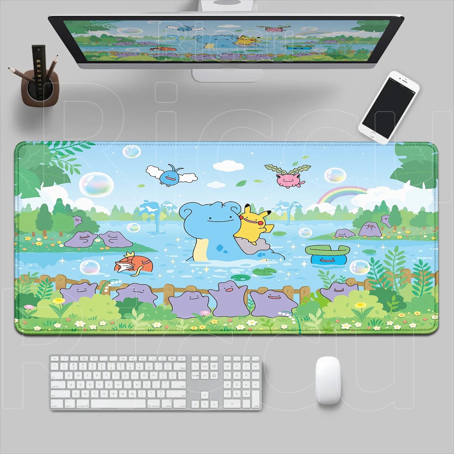 HD 900x400 Rubber Large PC Mousepad Gaming Mouse Pad Accessories Pikachu Slowpoke XXL Desk Keyboard Mat Computer Laptop Mausepad