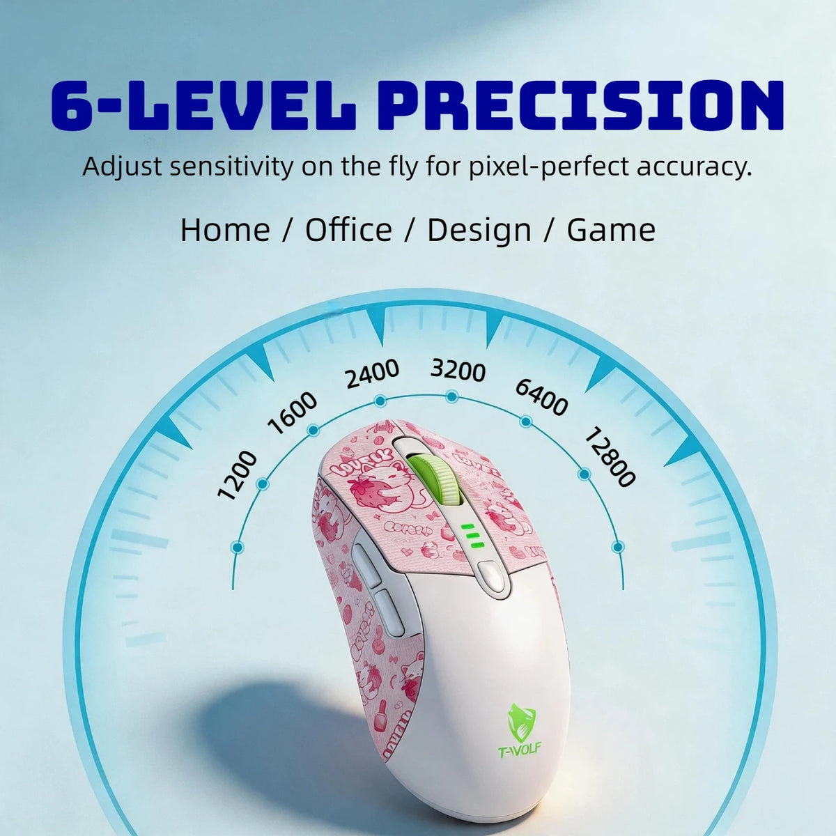 Tri-mode Wireless Gaming Mouse RGB 1000Hz Rechargeable Ergonomic Bluetooth Mouse with Battery Display for PC Mac