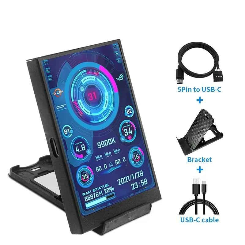 3.5-Inch USB Secondary Monitor – IPS, Type-C, Multi-Theme Display