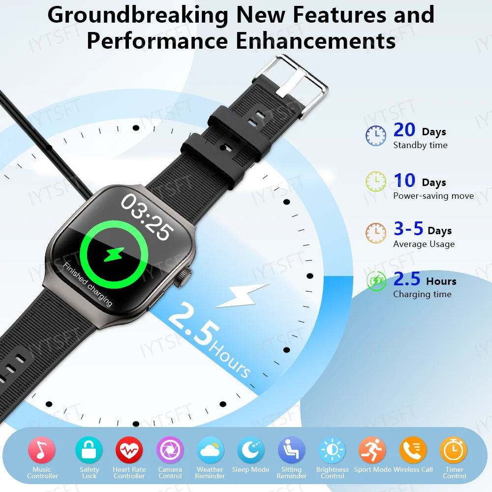 LAXASFIT New Bluetooth Call Smart Watch for Men 2.01