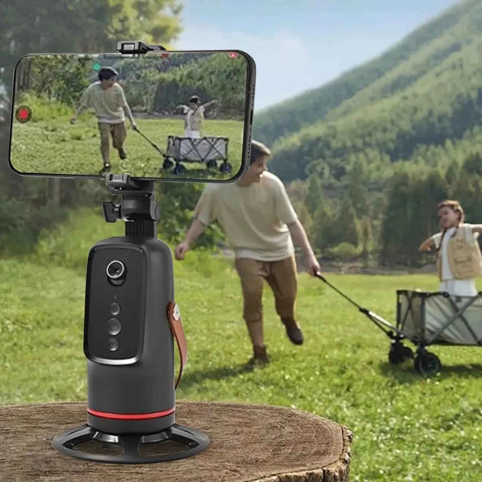 Face Tracking Tripod 360 Degree Rotation Auto Stand Tripod That Follows Your Movement for Live Streaming Selfie Video Recording