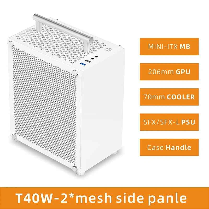 METALFISH T40 Mini ITX Case 7L Acrylic Or Mesh Side Panel and Portable Handle Support SFX PSU/206mm GPU