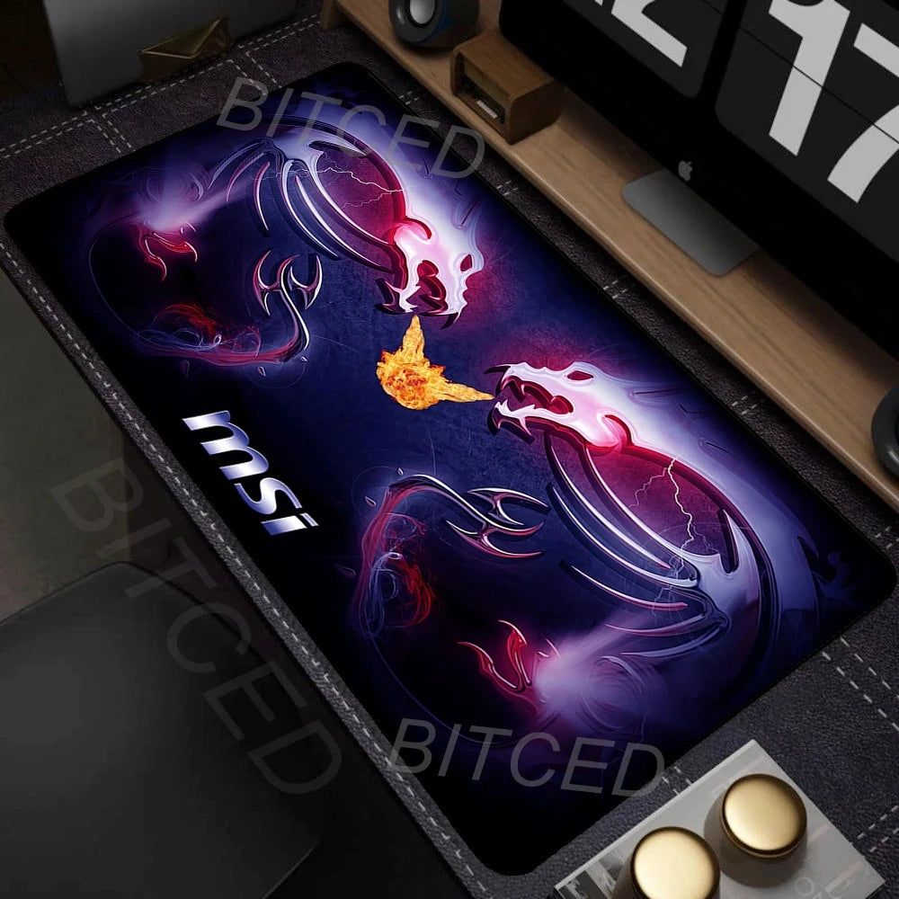 MSI Table Mat Mouse Pad Desk Mouse Pad Cute HD Desk Pad Extended Gaming Keyboard Mats Large XXL Gamer Mousepad 90x40