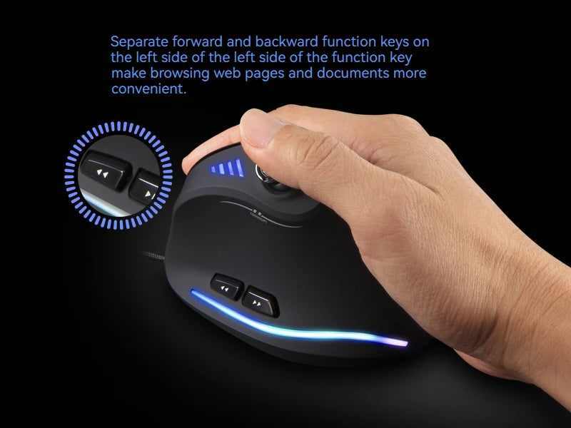 C-18 Vertical Gaming Mouse 10000 DPI Programmable 11 Buttons USB Wired RGB Optical Remote Mouse Gamer Mice For Laptop PC