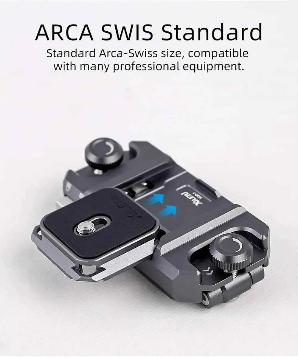Backpack Quick Release Plate Clip Camera Quick Switch Tripod Slider Installation Adapter Camera Clip w/ Arca Swiss for Backpack